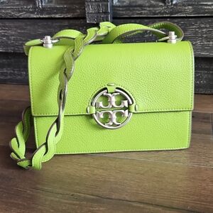 🔥 Tory Burch Small Miller Flap Shoulder Bag in Wheat Grass - Like New